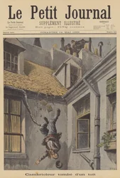 A burglar falling from a roof